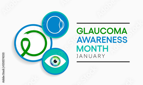 Glaucoma awareness month is observed every year in January, is a group of eye conditions that damage the optic nerve, the health of which is vital for good vision. Vector illustration