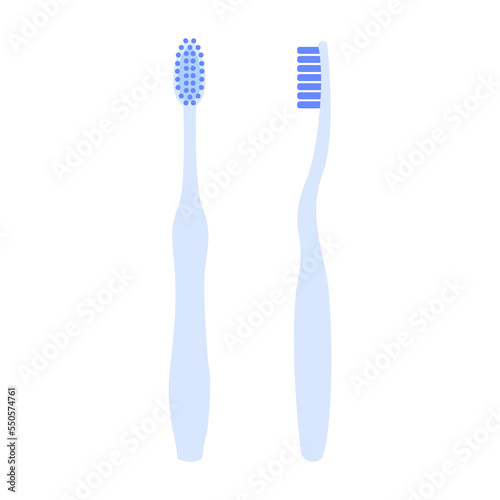 Set of toothbrush. Dental cleaning tools. Manual tooth hygienic equipment. Teeth health vector flat illustration isolated on white background