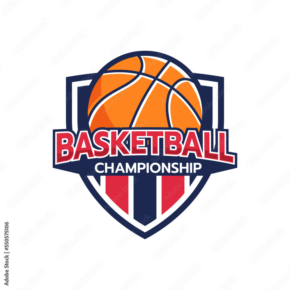 Basketball logo vector illustration isolated on white background