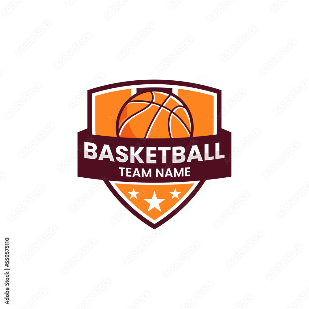 Basketball logo vector illustration isolated on white background