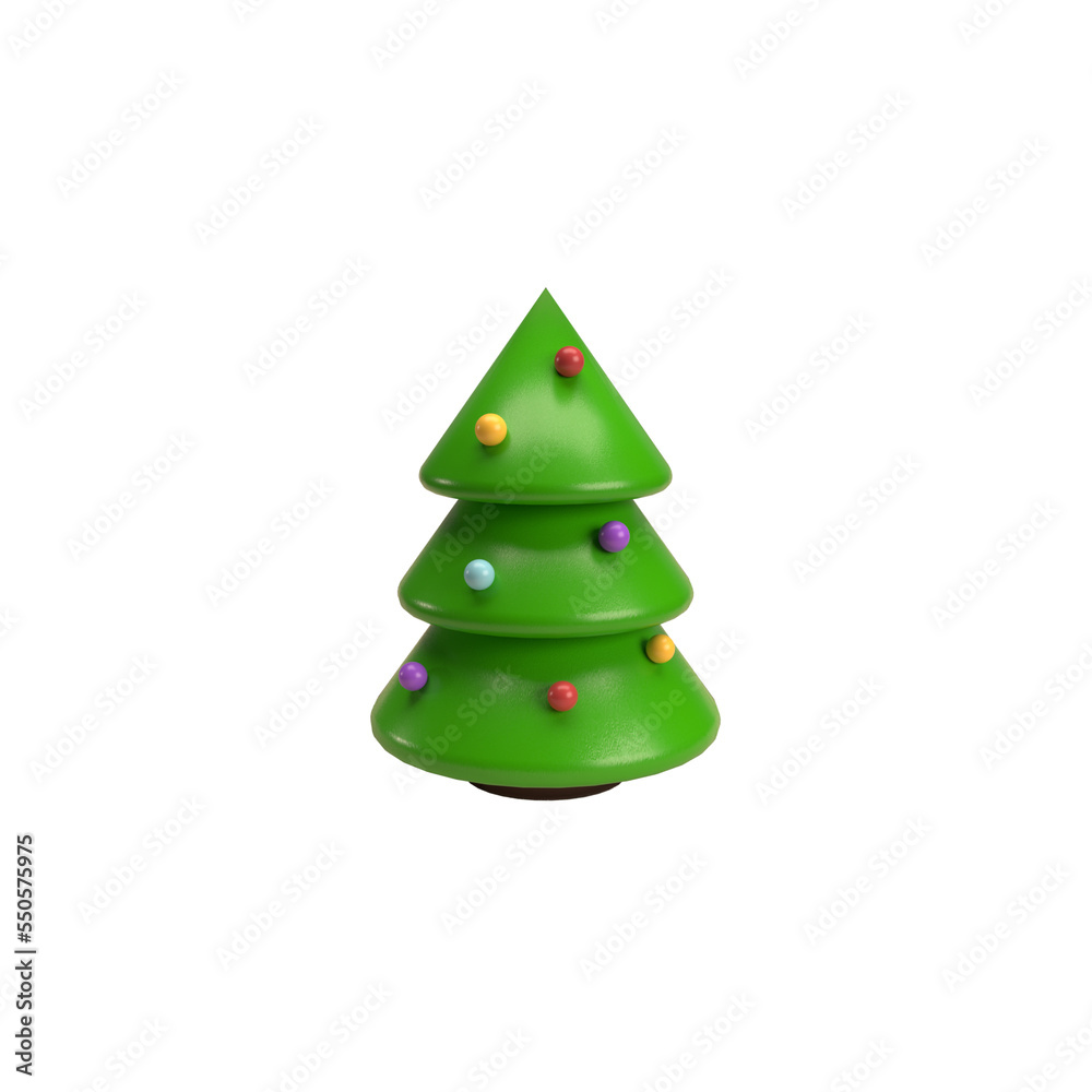 3d christmas tree illustration. isolated christmas tree. 3d christmas tree illustration. isolated christmas tree.