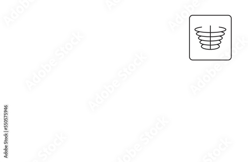 X-ray line icon. Simple outline style. Radiology, chest, scan, medical, skeleton, bone, technology, medical concept