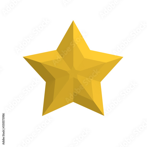 3d christmas star illustration. Isolated christmas star.