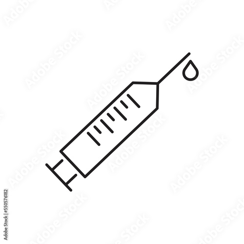 Vaccination Icon In Trendy Thin Line Style Isolated On White Background. Medical Symbol For Your Design, Apps, Logo, UI.