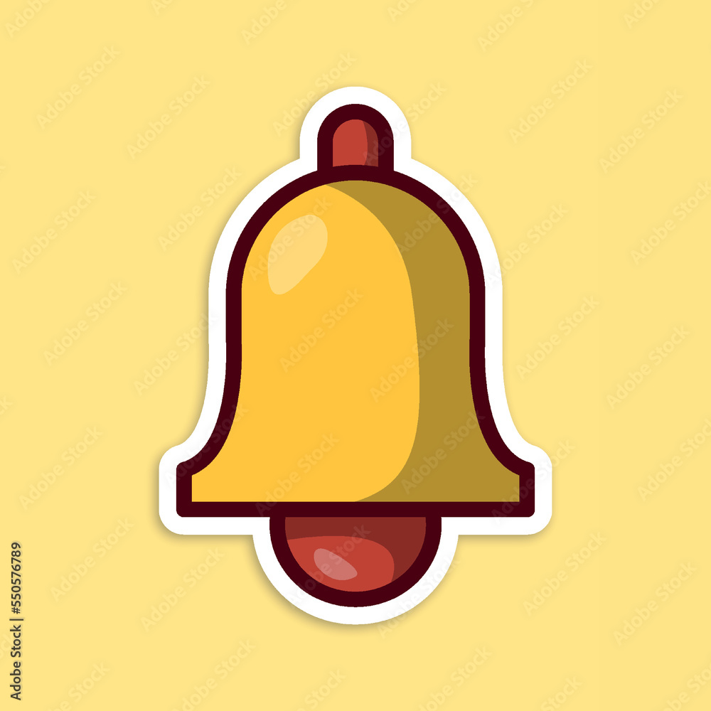 bell, editable cartoon style sticker vector bell, editable cartoon style sticker vector