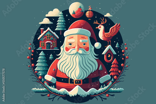 santa claus with christmas decorations
