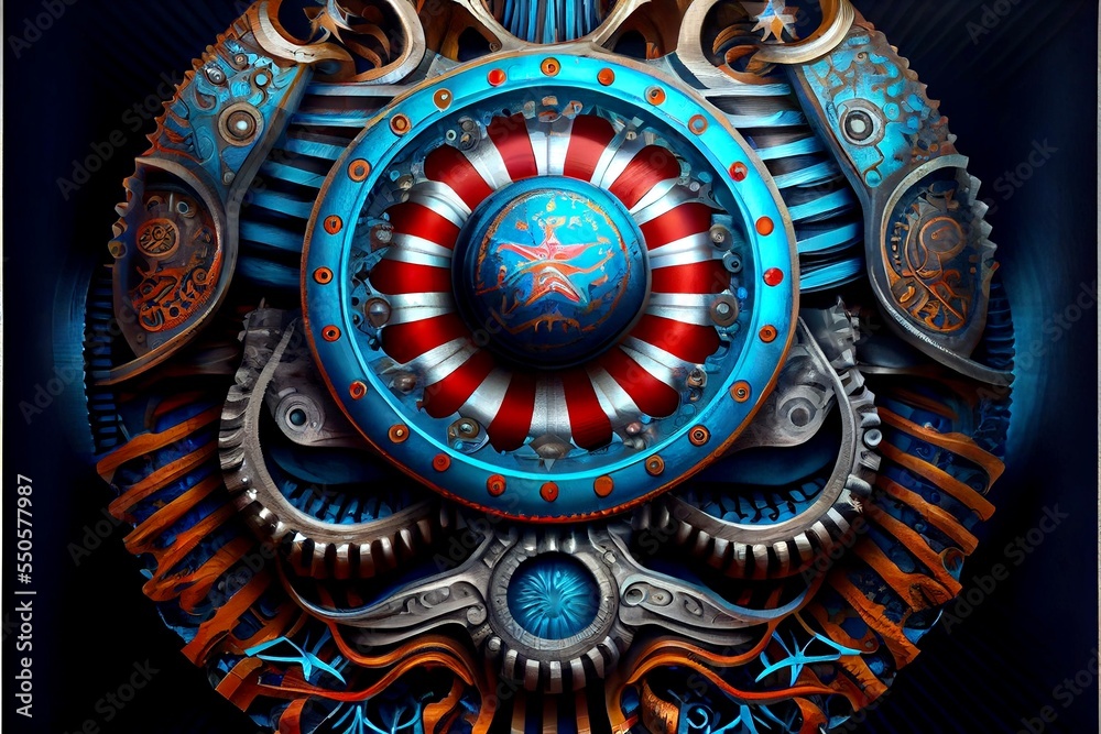 Fototapeta premium Midjourney abstract render of an American flag