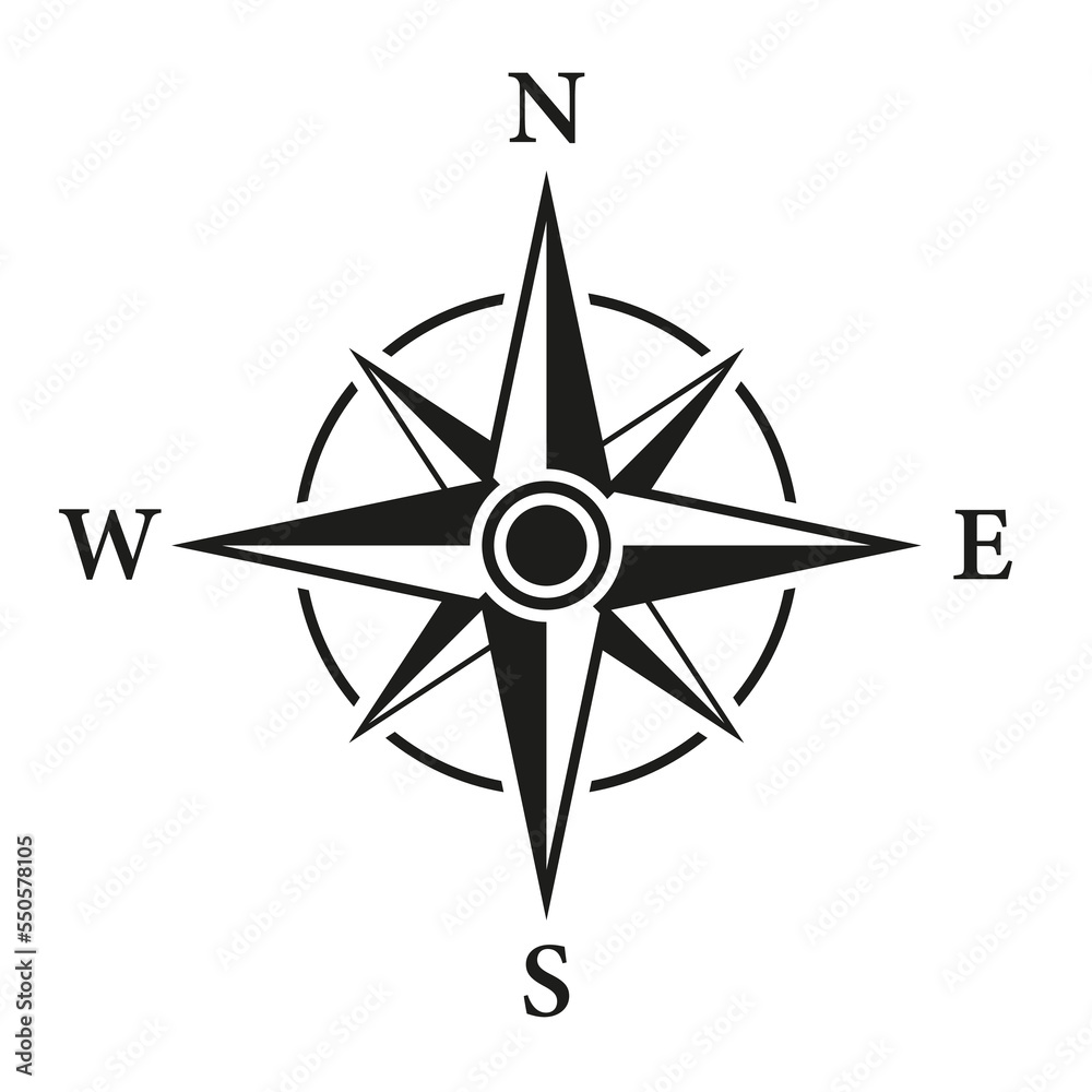 Compass Map Silhouette Icon. Rose Wind Navigation Retro Equipment Glyph Pictogram. Adventure Direction Arrow to North South West East Orientation Navigator Modern Sign. Isolated Vector Illustration Compass Map Silhouette Icon. Rose Wind Navigation Retro Equipment Glyph Pictogram. Adventure Direction Arrow to North South West East Orientation Navigator Modern Sign. Isolated Vector Illustration