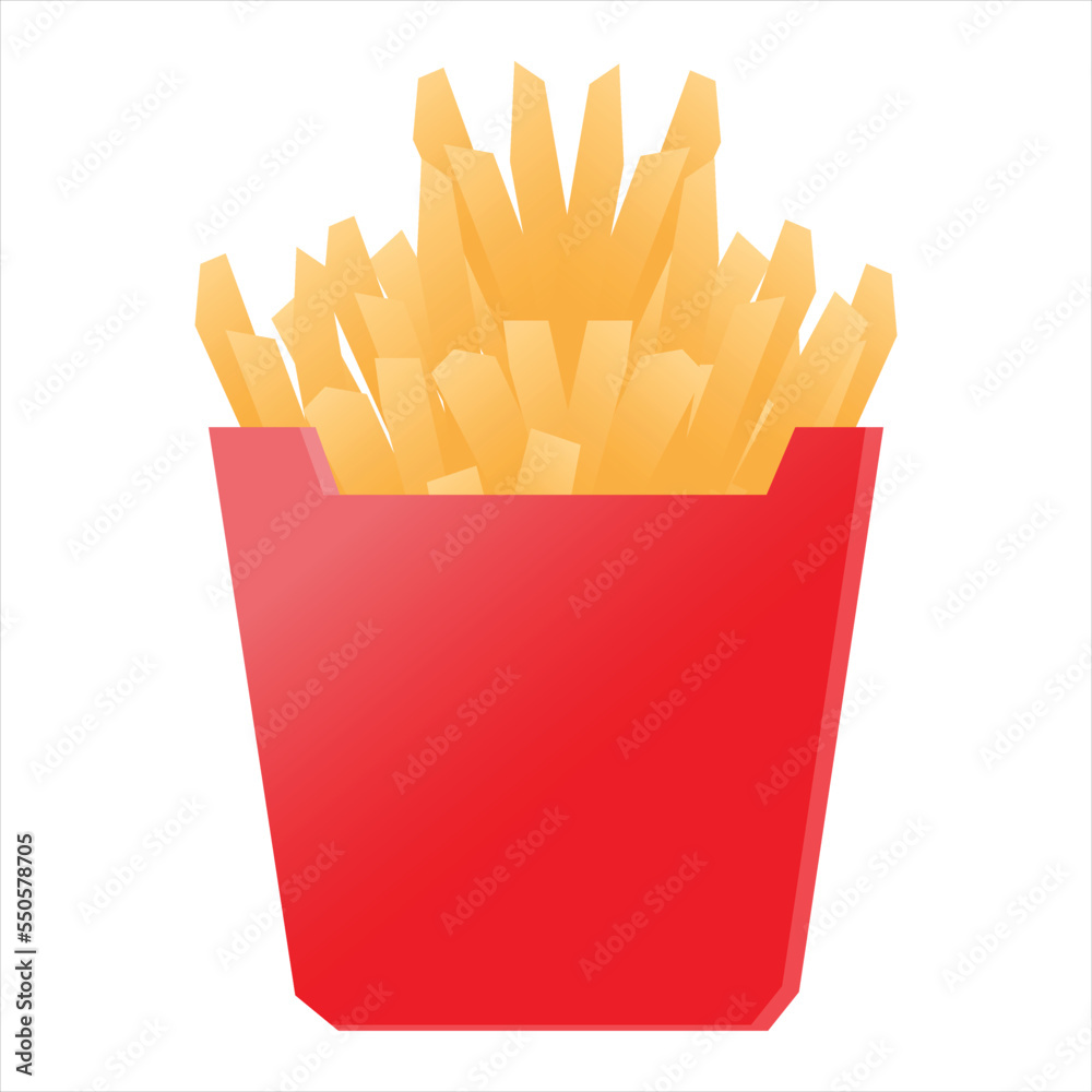 Cartoon French Fries Illustration Stock Vector | Adobe Stock