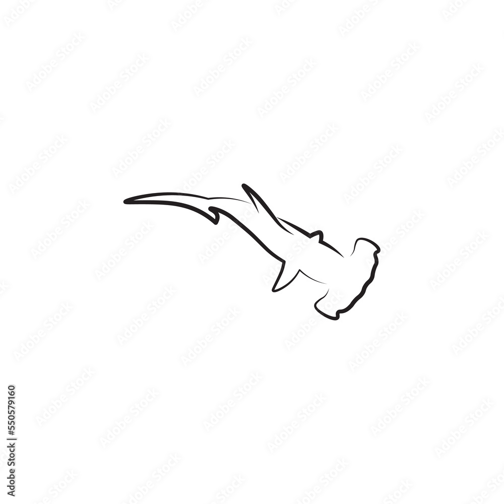 Fototapeta premium Hammerhead shark logo design.