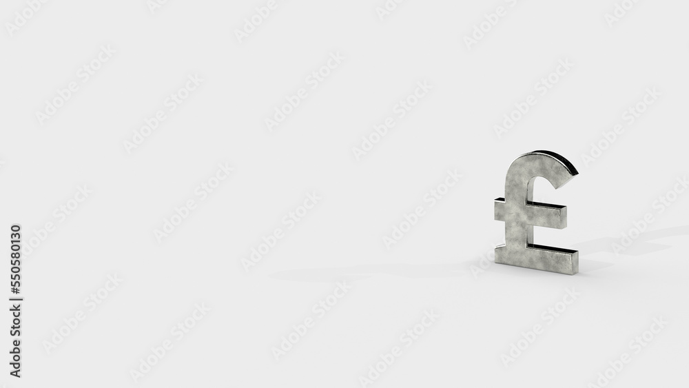 Silver 3d pound render minimalistic simple symbol design isolated on white background. Forex Trading concept. Currency 3D rendering Illustration. Copy space Silver 3d pound render minimalistic simple symbol design isolated on white background. Forex Trading concept. Currency 3D rendering Illustration. Copy space