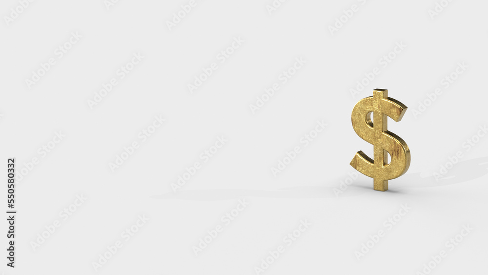 Gold 3d dollar render minimalistic simple symbol design isolated on white background. Forex Trading concept. Currency 3D rendering Illustration. Copy space Gold 3d dollar render minimalistic simple symbol design isolated on white background. Forex Trading concept. Currency 3D rendering Illustration. Copy space