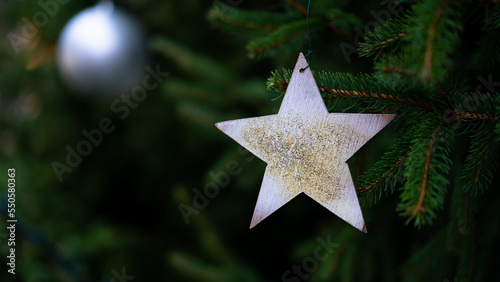 Christmas star on a Christmas tree