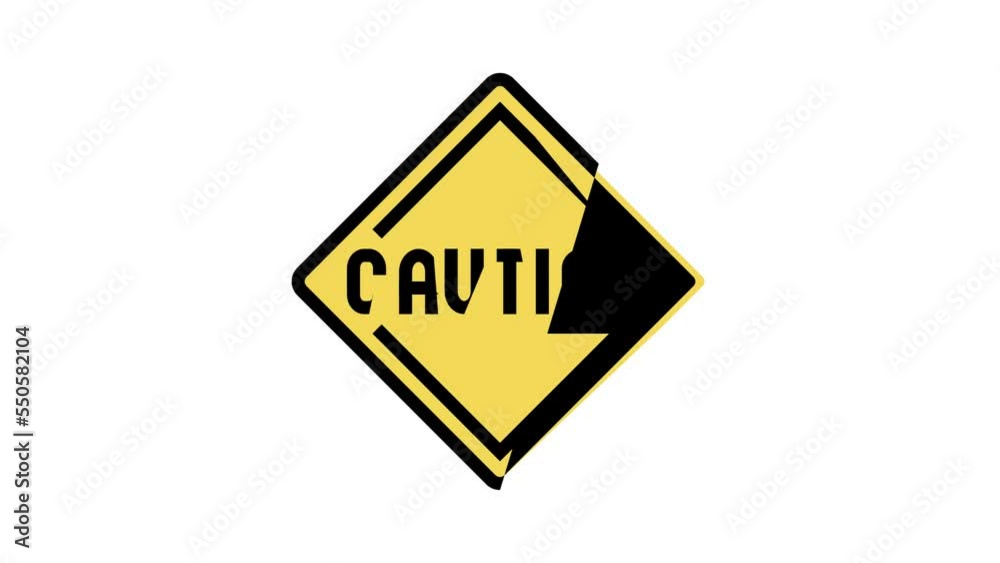 caution road sign color icon animation caution road sign color icon animation