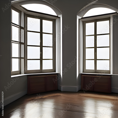 白を基調にした明るい部屋のイラスト