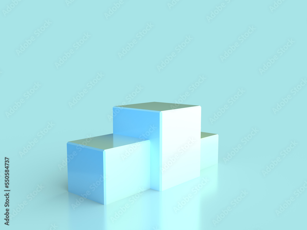 ペールカラーの光に照らされた表彰台、Podiumの3Dイラストレーション ペールカラーの光に照らされた表彰台、Podiumの3Dイラストレーション