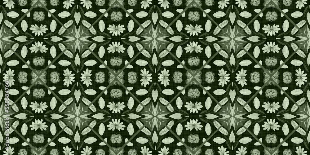 Wildflower green rustic damask seamless border. Geometric antique floral for vintage decorative edging. Vintage fashion repeat ribbon. Wildflower green rustic damask seamless border. Geometric antique floral for vintage decorative edging. Vintage fashion repeat ribbon.