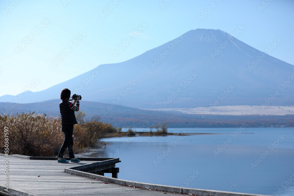 富士山とカメラ女子_9