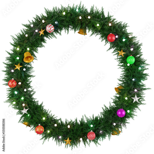 christmas circle tree with decorations