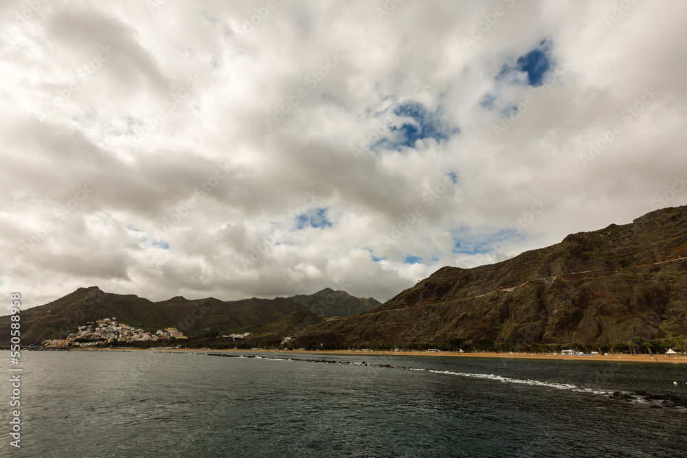 view on Teresitas beach near Santa Cruz de Tenerife on Canary islands, Spain.