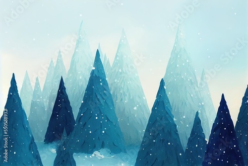 Fantasy winter holiday greeting calendar, conceptual art, for greeting card or poster or advent calendar with Christmas or New Year element.