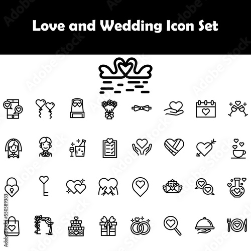 Love and Wedding themed icons for couples and valentine s day. 