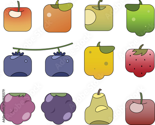 set of vector fruits