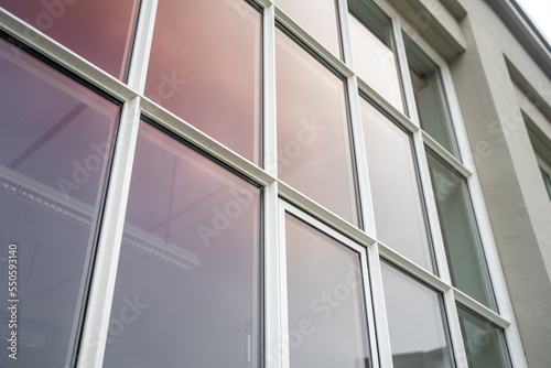 Historical facade with window frames