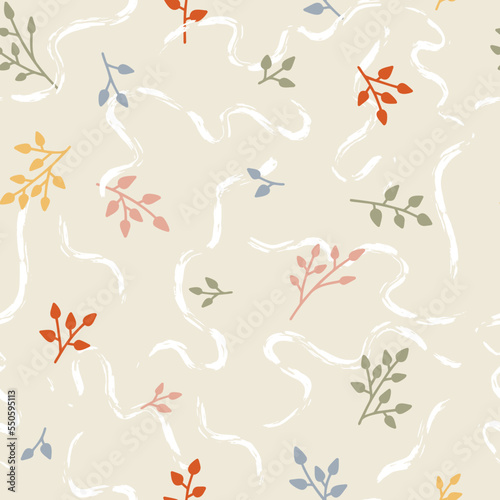 Plant flower nature pattern. Fashionable vector template for your design. 