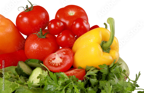 Fresh and healthy food isolated on white background