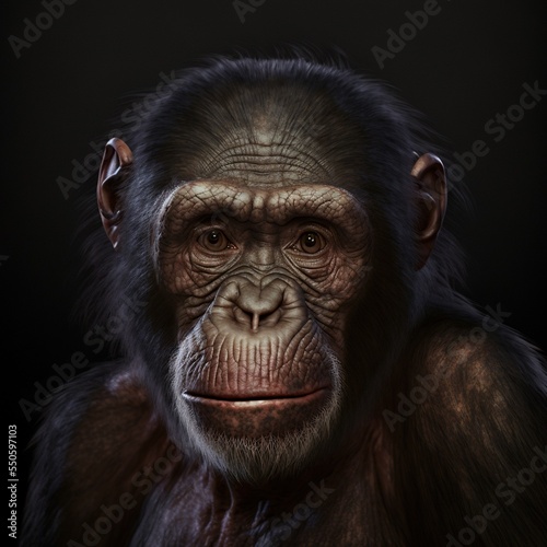 Alter Schimpanse schaut nachdenklich in die Kamera © Sebastiart