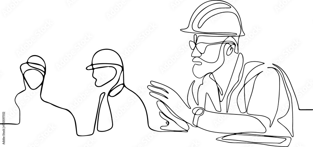 Construction manager and engineer working on building site
