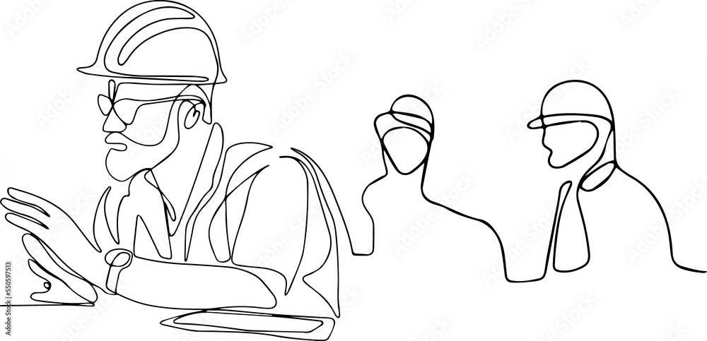 Construction manager and engineer working on building site Construction manager and engineer working on building site