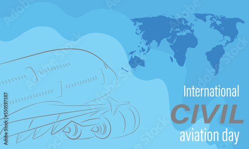 international civil aviation day background vector illustration