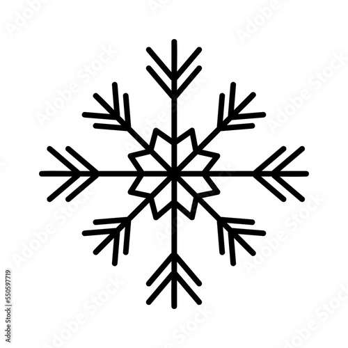 Snowflake decorative element. Hand drawn snowflake isolated. Vector element for christmas, new year decor