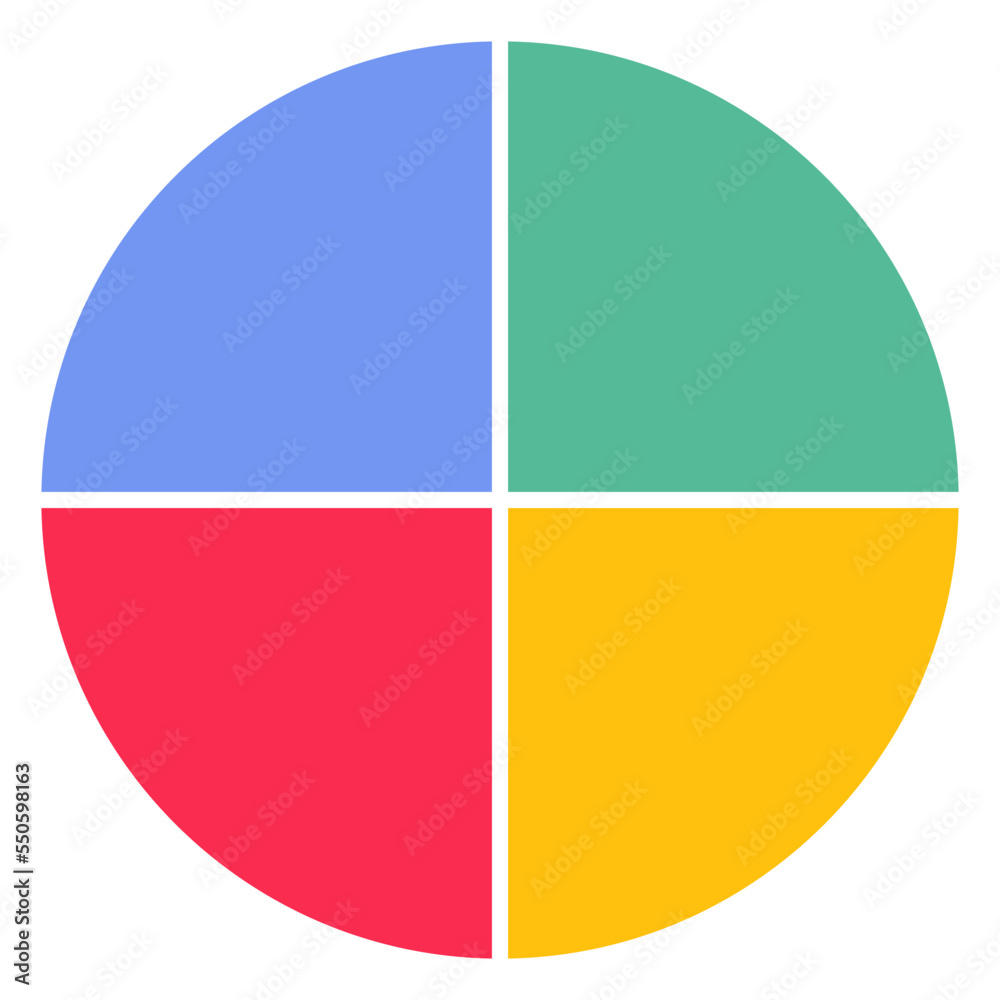 Fototapeta premium pie chart infographic template,graphic circle divided in 4 segments.