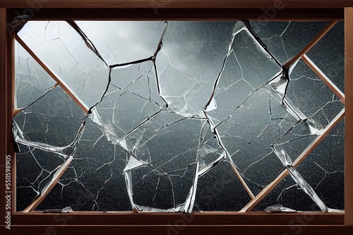 illustration window pane broken glass