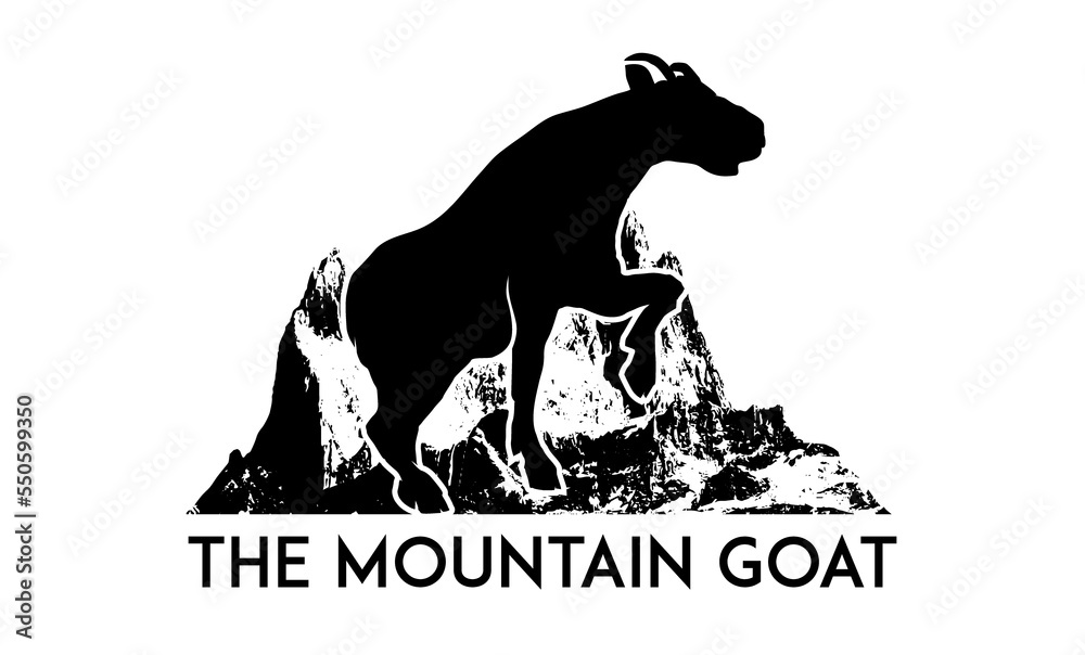 Fototapeta premium mountain goat silhouette vector