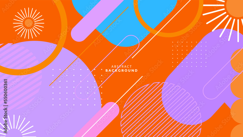 Modern colored background with abstract geometric shapes in memphis style. Vector illustration banner poster template Modern colored background with abstract geometric shapes in memphis style. Vector illustration banner poster template