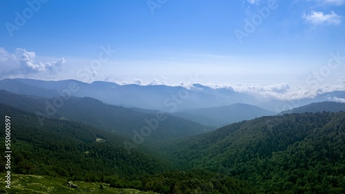 Bird's eye view of mountains of Corsica in France