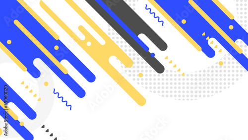 Modern trendy geometric abstract background with basic shape pattern and geometric elements memphis in the style of 80's. Vector illustration.