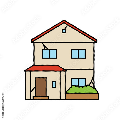 老朽化したシンプルな一軒家のイラスト