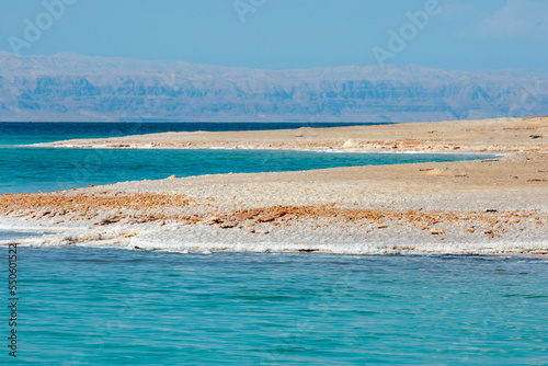 Fototapeta Naklejka Na Ścianę i Meble -  View of Dead Sea coastline, Jordan