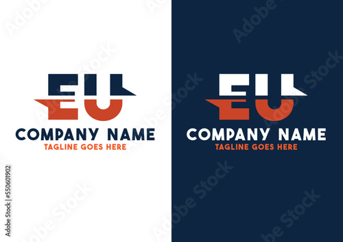 Letter EU logo design vector template, EU logo