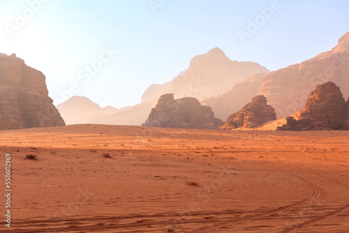Wadi Rum Desert  Jordan. Jabal Al Qattar mountain