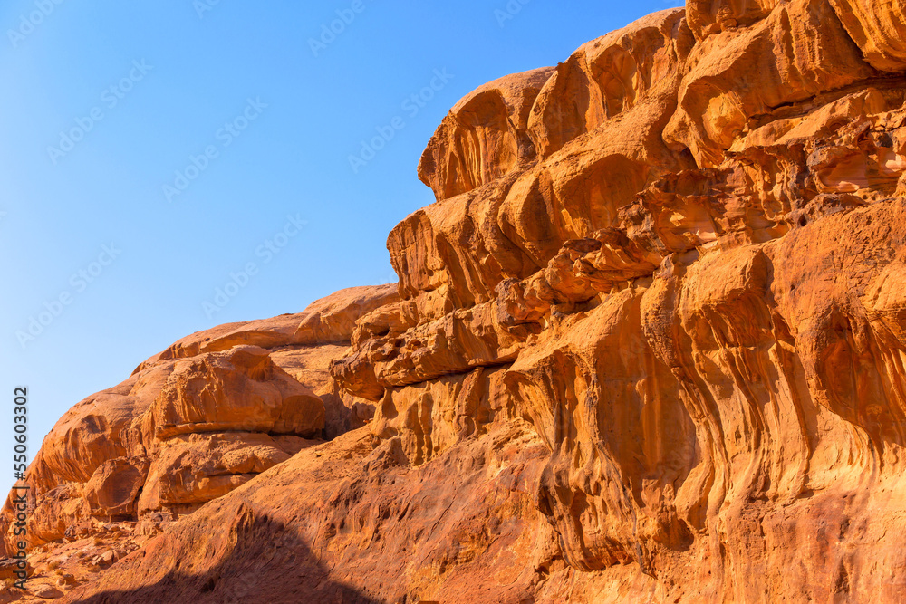 Close-up of Wadi Rum, Jordan sandstone rocks