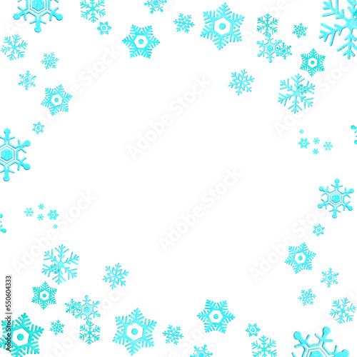 various types of blue snowflakes without background, can be used for frames, borders, backgrounds, clip art, etc