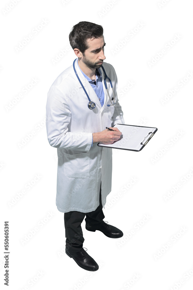 Doctor writing medical records on a clipboard Doctor writing medical records on a clipboard