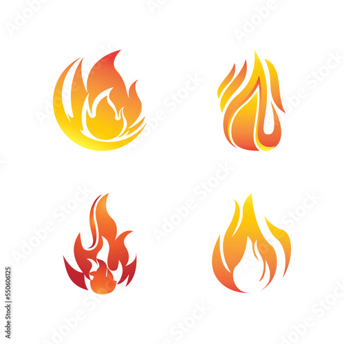 Fire logo design illustration and fire symbol