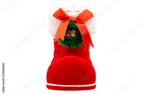 Christmas Shoes Xmas Decoration  isolated on white with clipping path inside